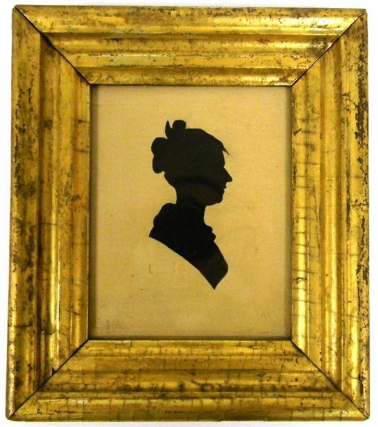 19th C.  silhouette  bust of woman