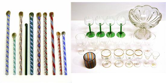 Glassware including one 19th C  120dce