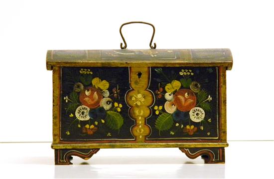 19th C polychrome and gilt painted 120dd8