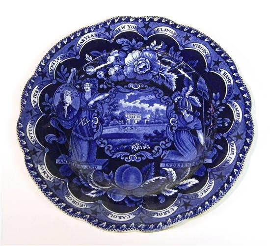 Staffordshire  blue transfer-ware plate: