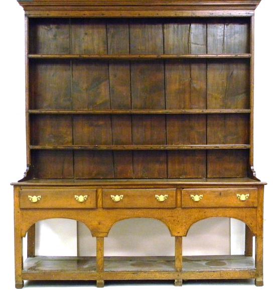 19th C. Welsh oak cupboard in two