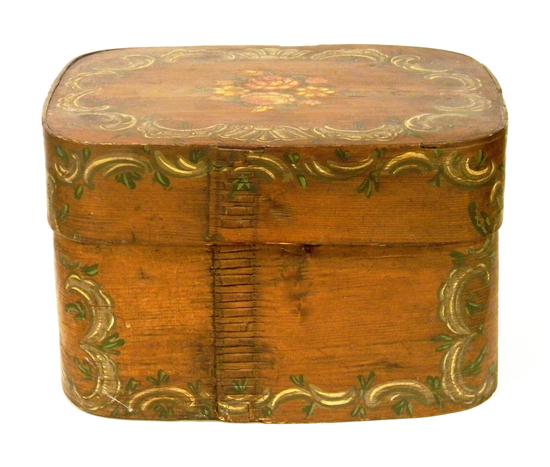 Paint decorated band box large 120e48