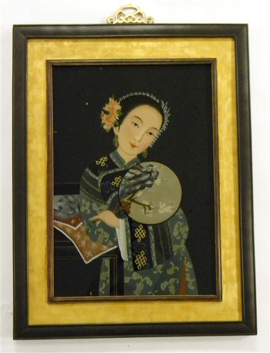 Chinese  20th C.  an eglomise painting