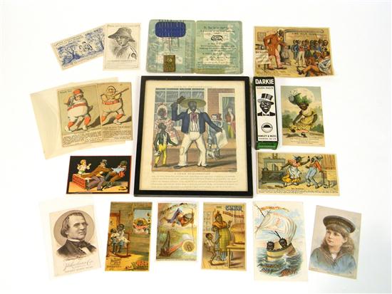 Ephemera with fourteen trade cards 120e87