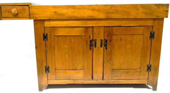 Pine commode with off-set single