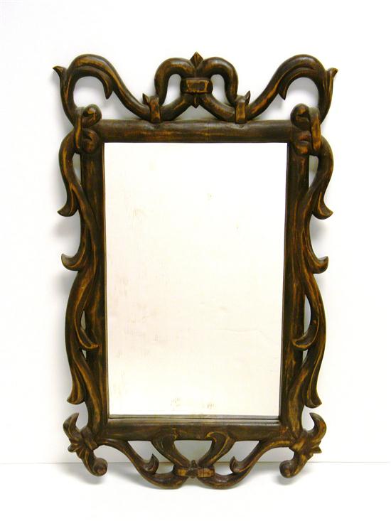 Wall mirror stained carved wood 120e94