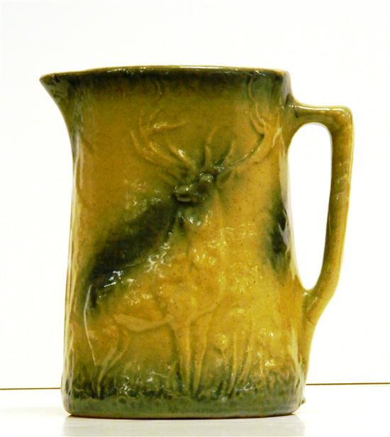 Stoneware pitcher with stag in 120ea6