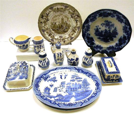 Staffordshire  eleven items of transfer-ware: