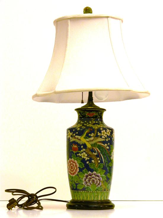 Porcelain table lamp  polychrome Chinoisere