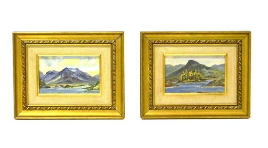 Pair of framed oil on canvas landscapes 120ec5