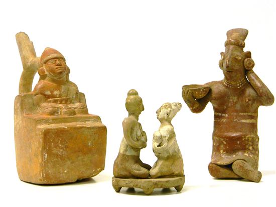 Three Pre Columbian figural fragments  120ef2