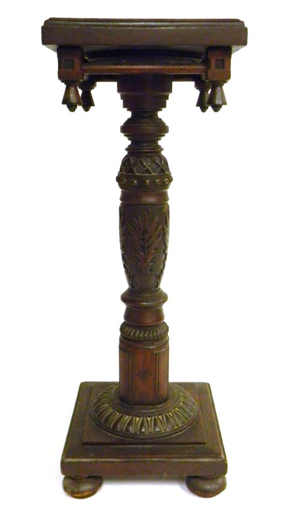 Victorian carved walnut pedestal 120eee