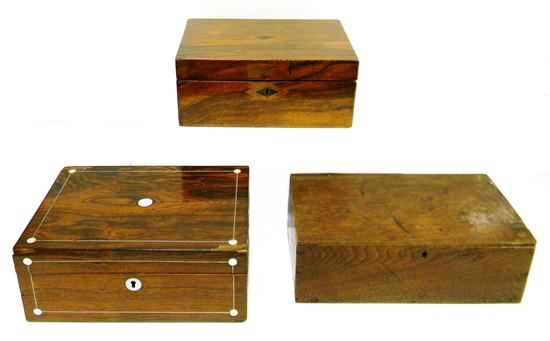Three 19th C wooden boxes including  120f19