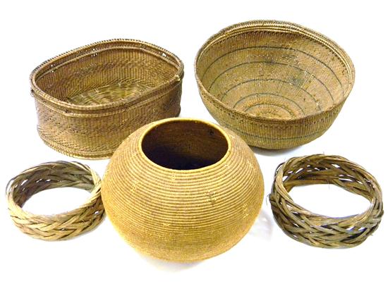 Collection of baskets including:
