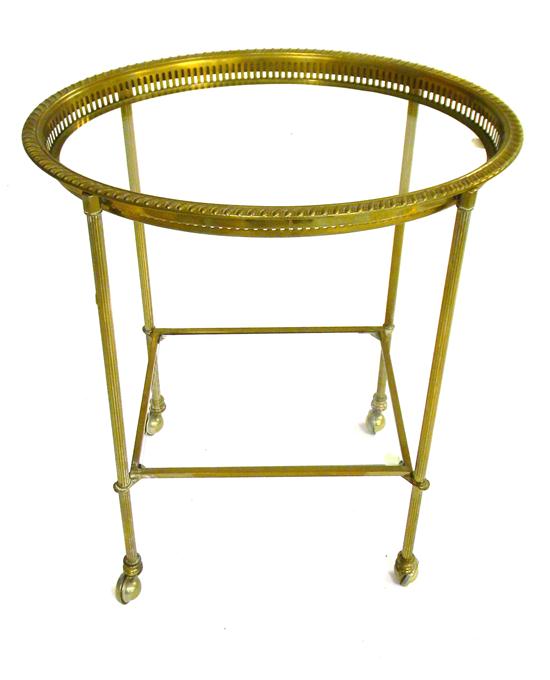 Small brass rolling cart  fluted