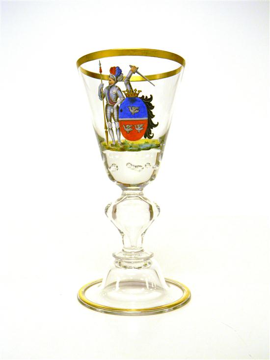 Blown glass goblet  Continental