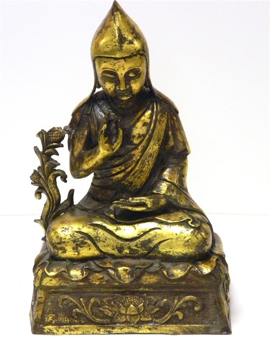 Gilt bronze figure of Sakya Pandita 121034
