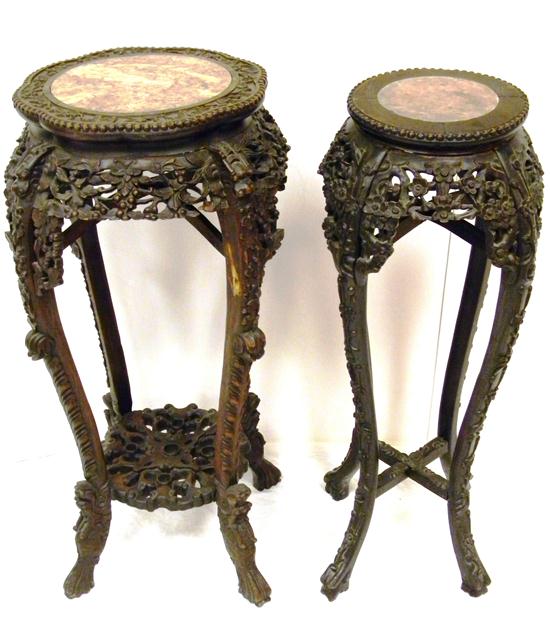 Two Chinese stands  c. 1900  rose