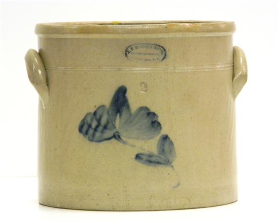 A.E. Smith two gallon stoneware salt