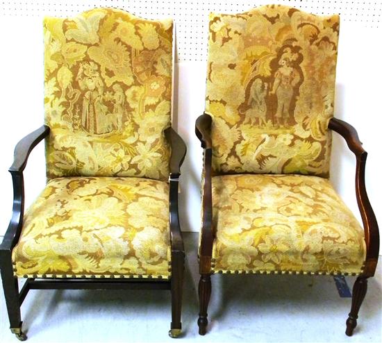 Pair Sheraton style open armchairs 121039