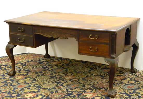 Chippendale style mahogany partner desk