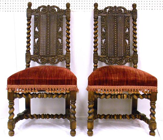 Pair of Baroque style side chairs 121083