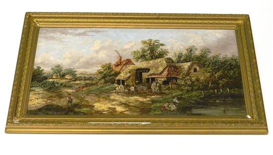 19th C oil on canvas landscape 121086