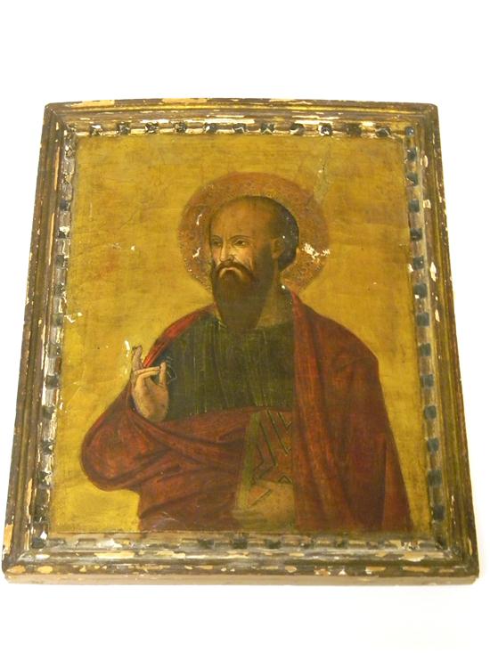 Icon on wood panel  18th C. or