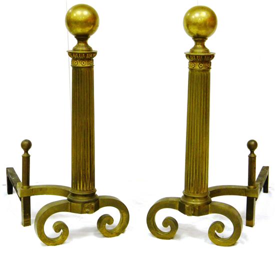 Pair of brass andirons    1210a0