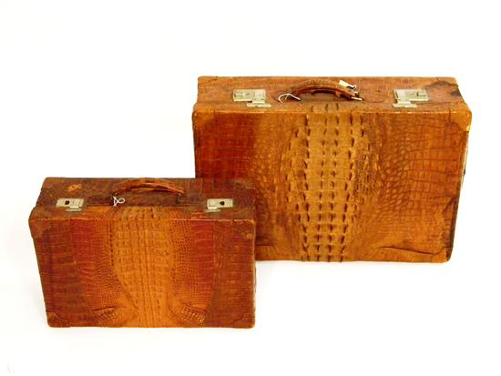Two alligator suitcases made in 1210a2