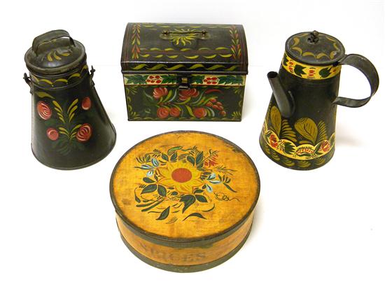Decoratively painted tin including 1210b3