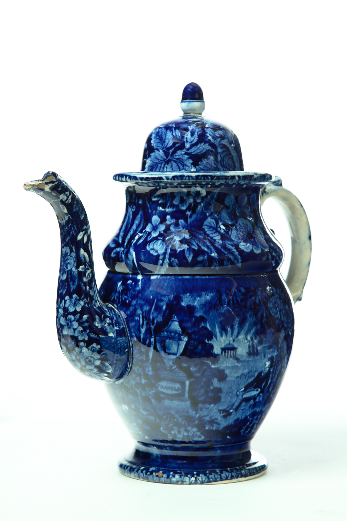 HISTORICAL BLUE STAFFORDSHIRE COFFEE