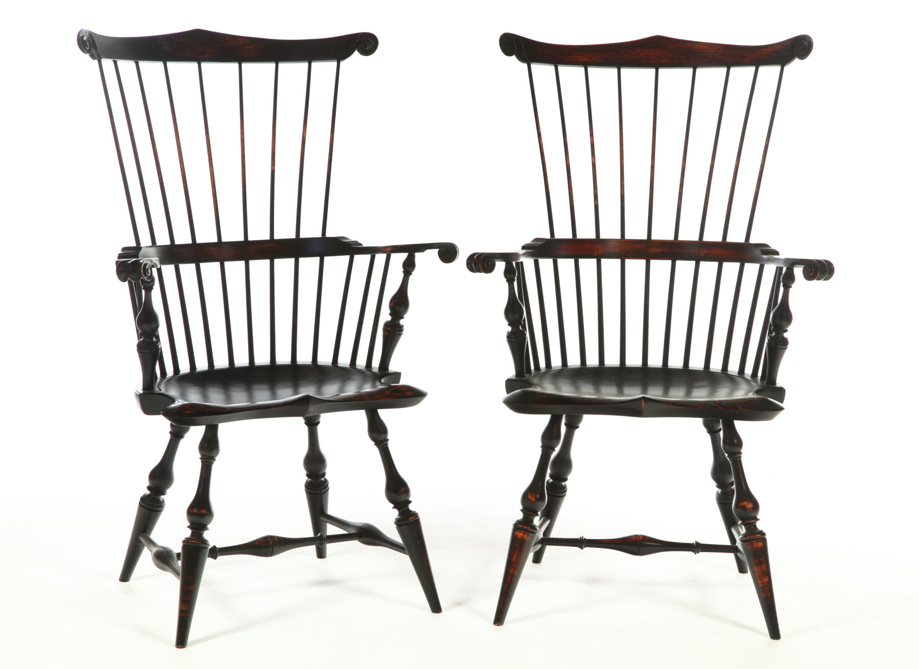 PAIR OF COMB BACK WINDSOR ARMCHAIRS  123880