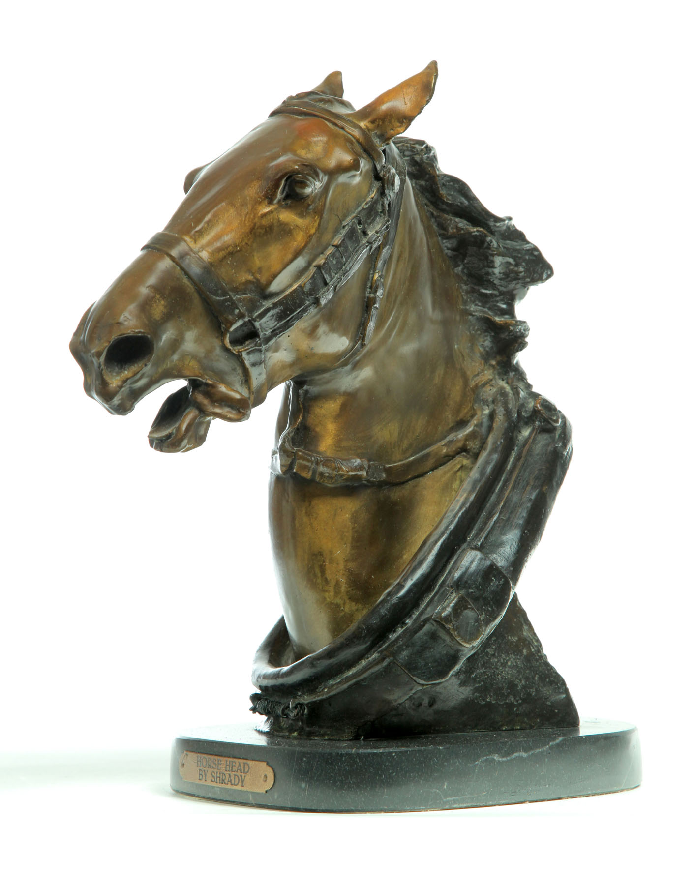 BRONZE HORSE HEAD BY HENRY MERWIN SHRADY