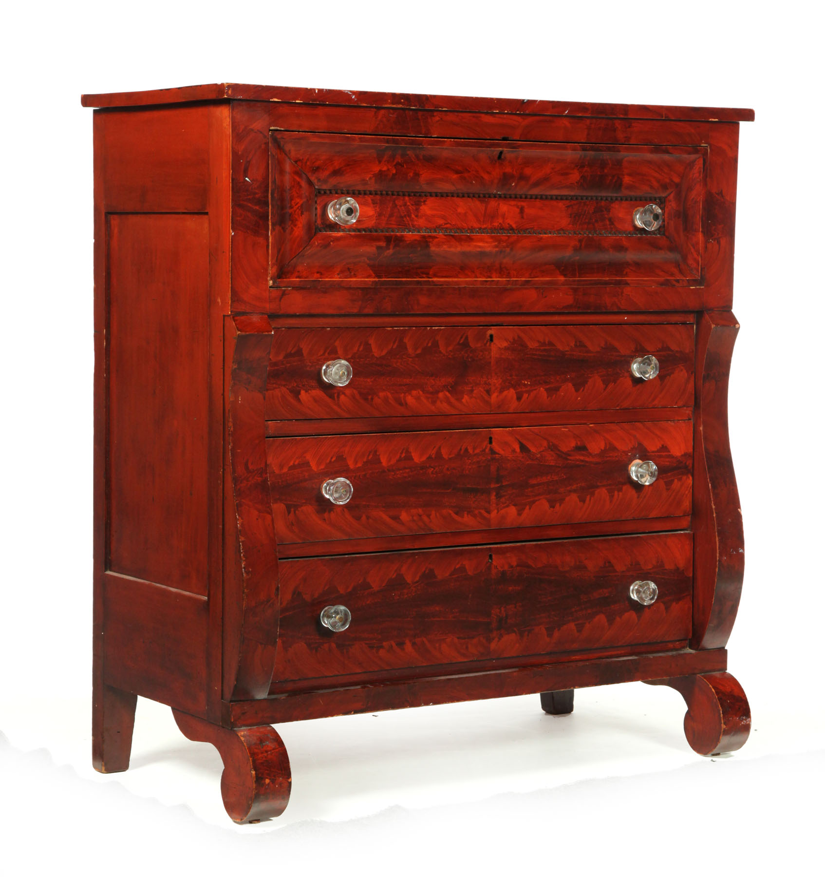 DECORATED CHEST OF DRAWERS.  Attributed