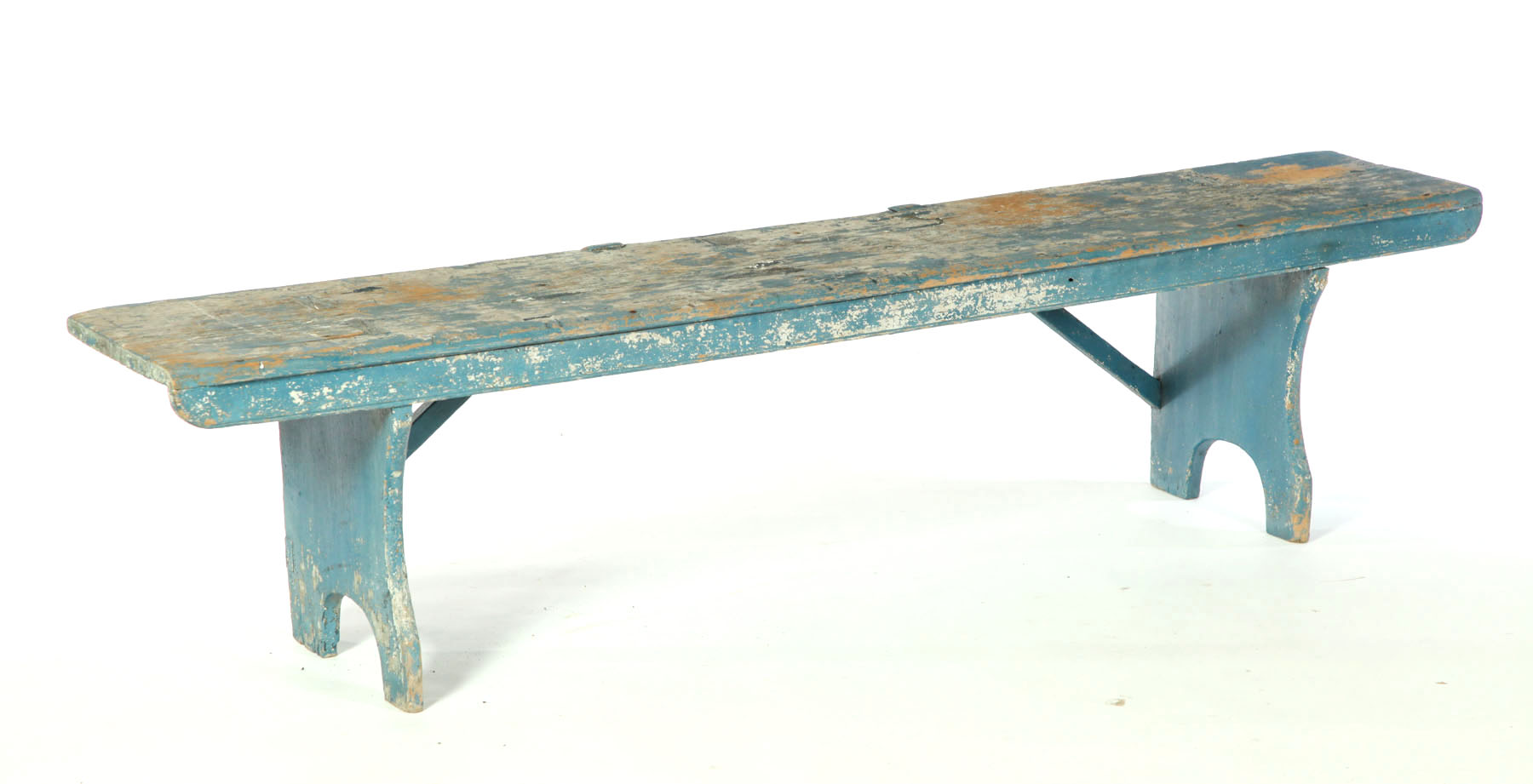 PAINTED BENCH American 19th 1238fb