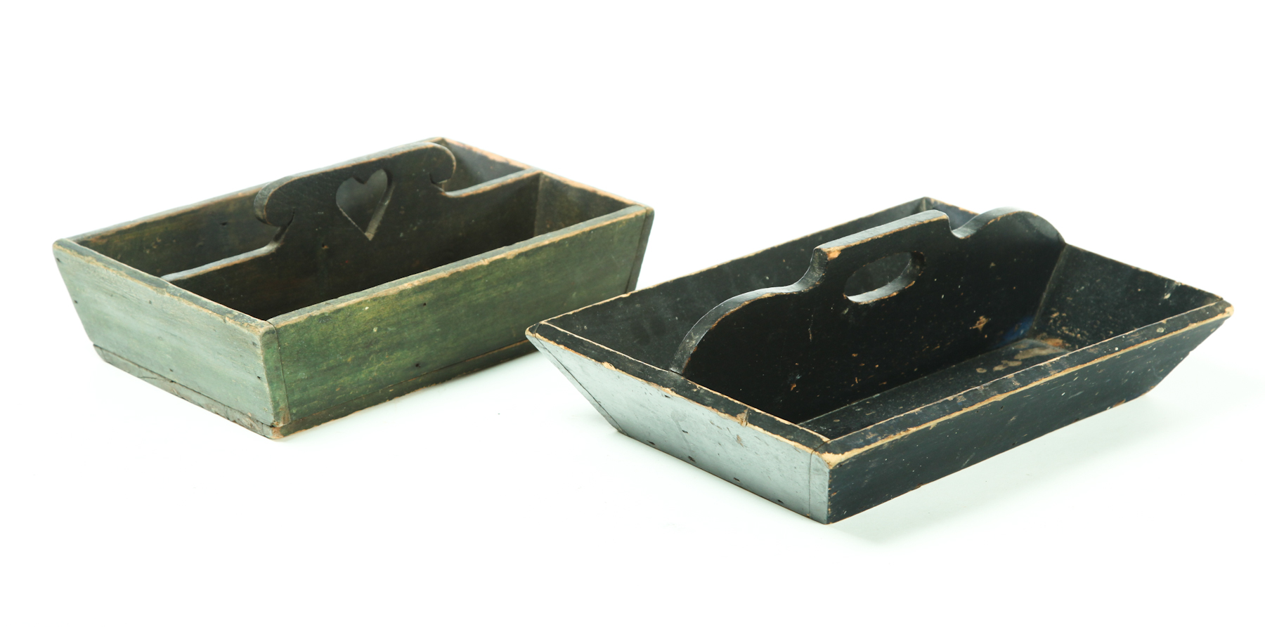 TWO CUTLERY TRAYS.  American  19th