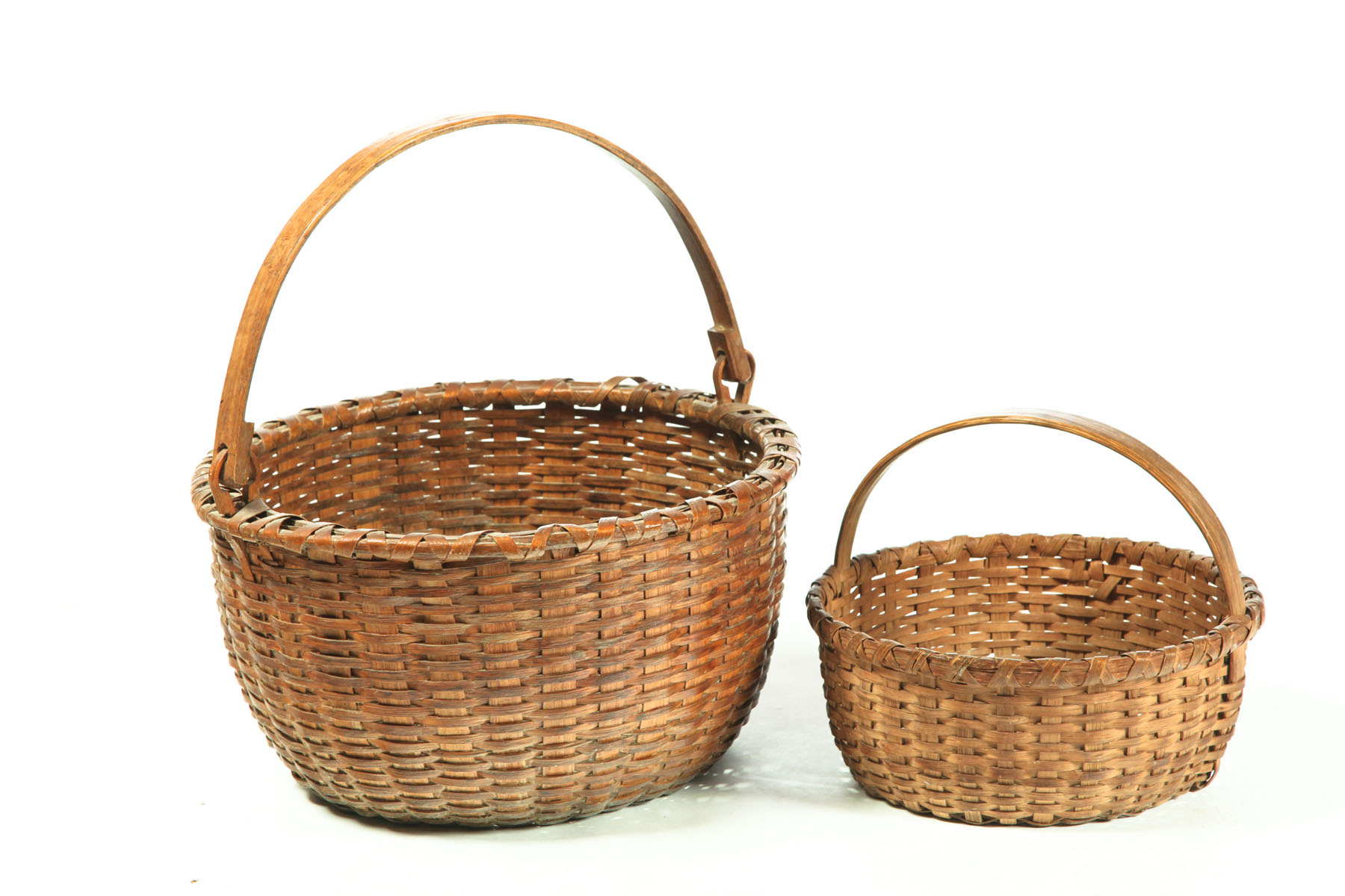 TWO BASKETS.  American  late 19th-early