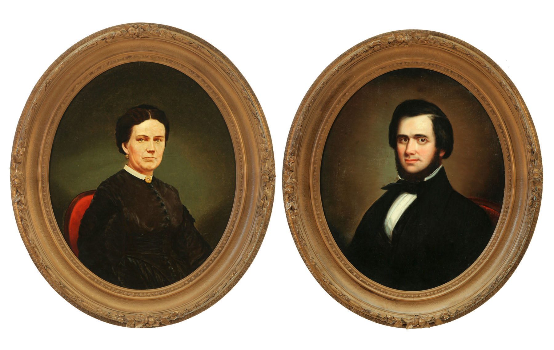 TWO PORTRAITS AMERICAN SCHOOL 12390c