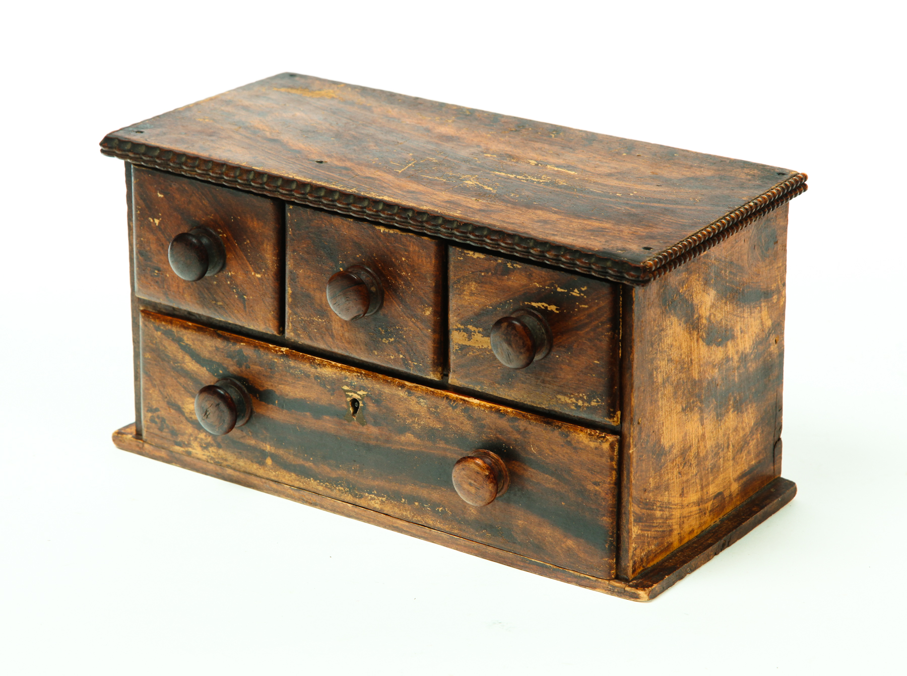 DECORATED CASE OF DRAWERS.  American