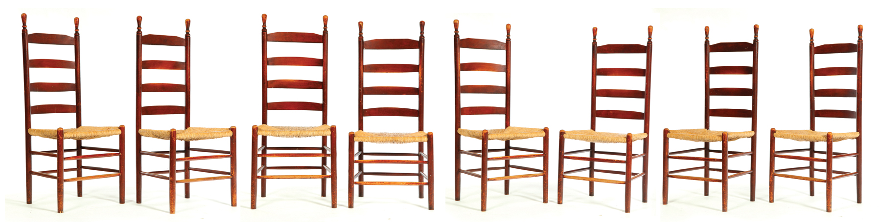 SET OF EIGHT LADDERBACK CHAIRS  123993