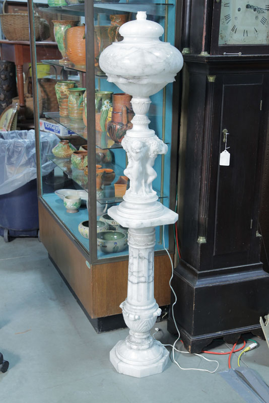 LIGHT AND PEDESTAL. Two pieces