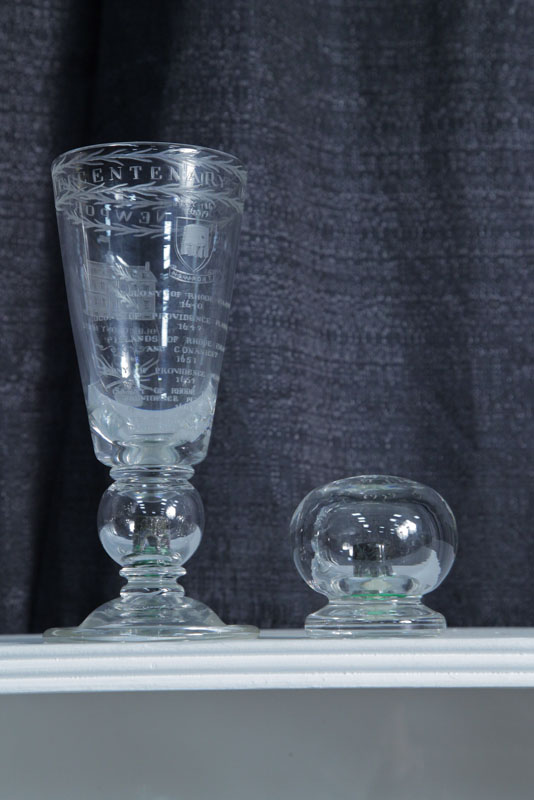 TWO PIECES OF COMMEMORATIVE GLASS  123a26