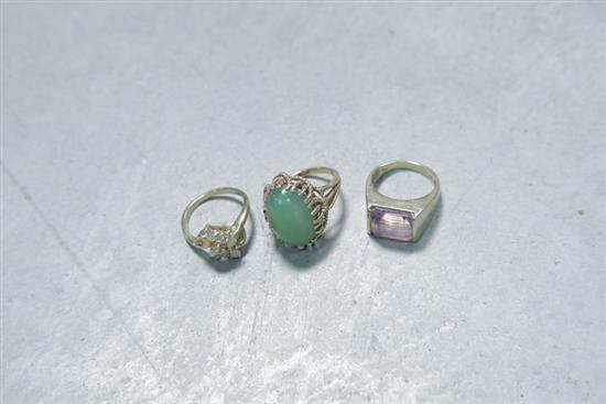 THREE LADIES RINGS One with diamonds 123a61