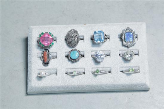 TWELVE RINGS All probably Sterling 123a70