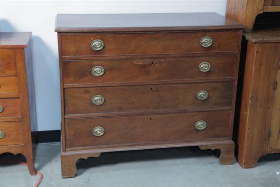 CHEST OF DRAWERS. Mahogany having four