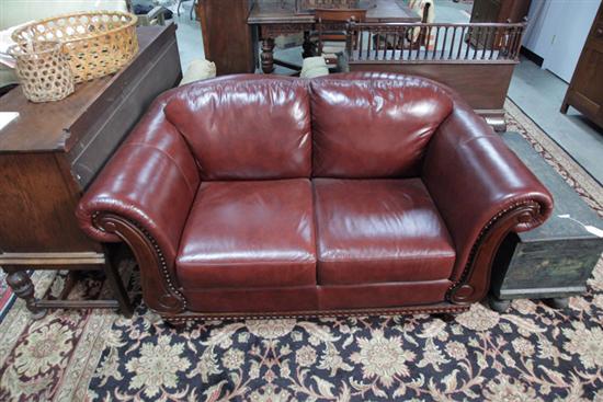 LEATHER SOFA. Contemporary  red leather