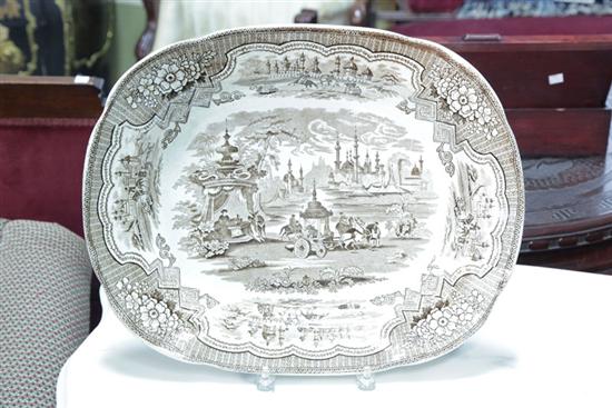 TRANSFERWARE PLATTER. Brown and