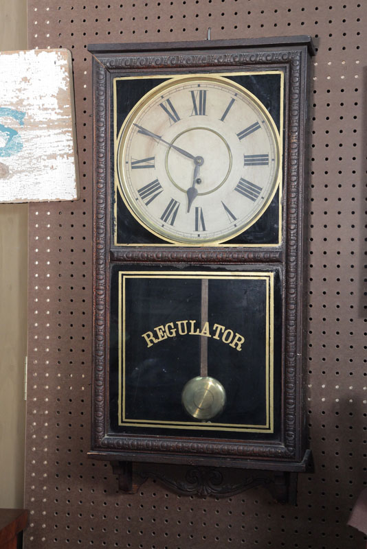 WATERBURY REGULATOR CLOCK. With pendulum
