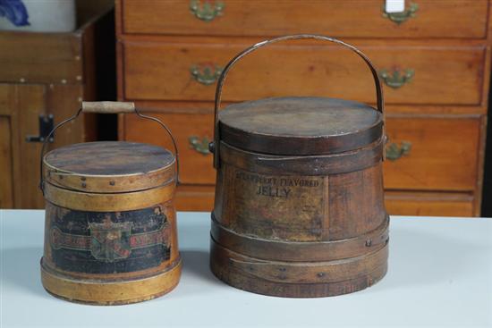 TWO JELLY PRESERVE BUCKETS. Each